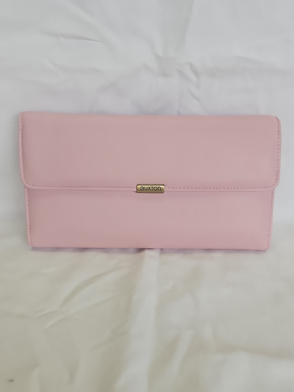 NWT Buxton Light Pink Flap Clutch with Gold Accent